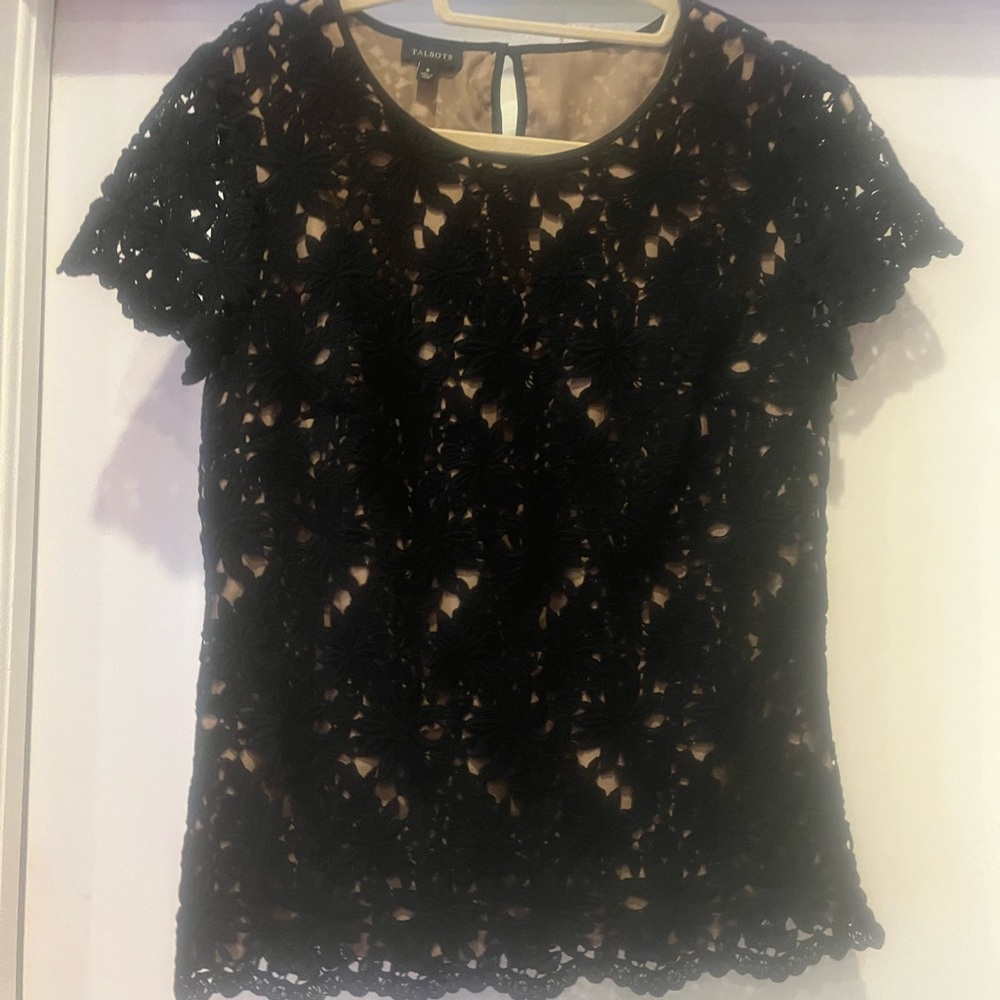 Talbots Black Lace Blouse